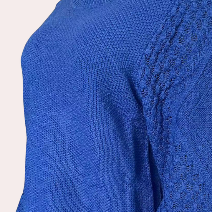 Damen Strickpullover mit Zopfmuster - Modischer Winterlook-Luzern Mode