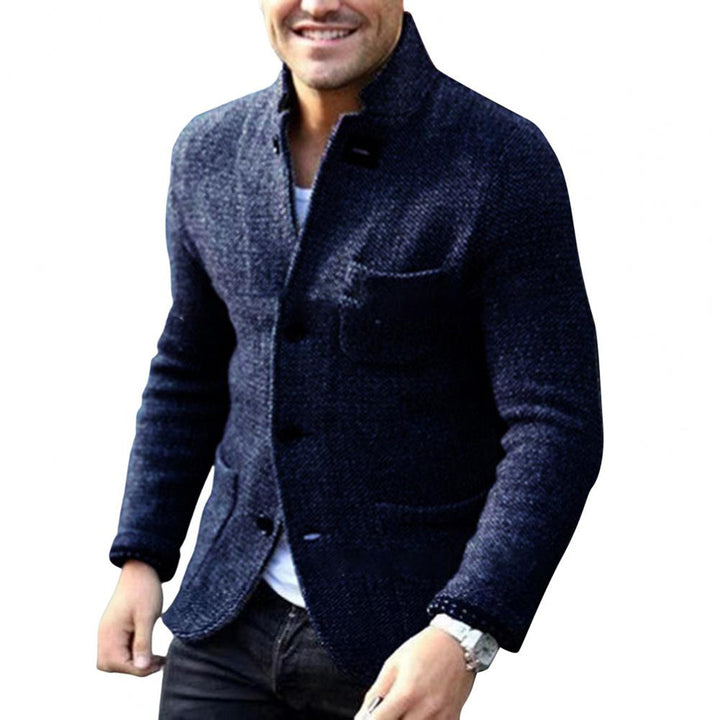 Herren Strickjacke mit Knöpfen - Eleganter Cardigan Look-Dunkelblau-S-Luzern Mode