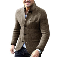 Herren Strickjacke mit Knöpfen - Eleganter Cardigan Look-Khaki-S-Luzern Mode