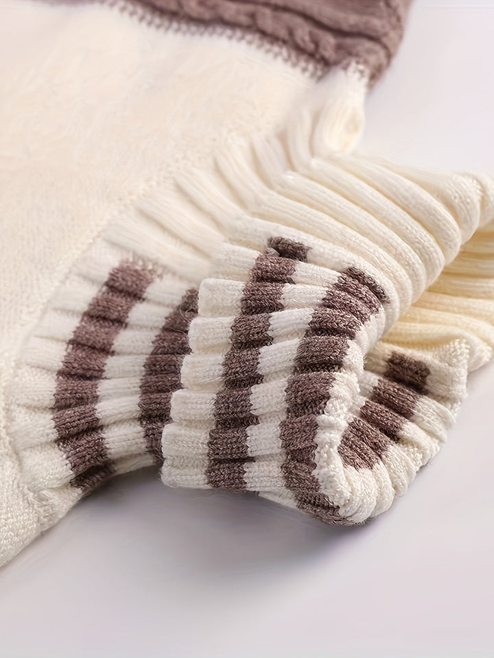 Damen Strickpullover mit Rollkragen und Zopfmuster Design-Luzern Mode