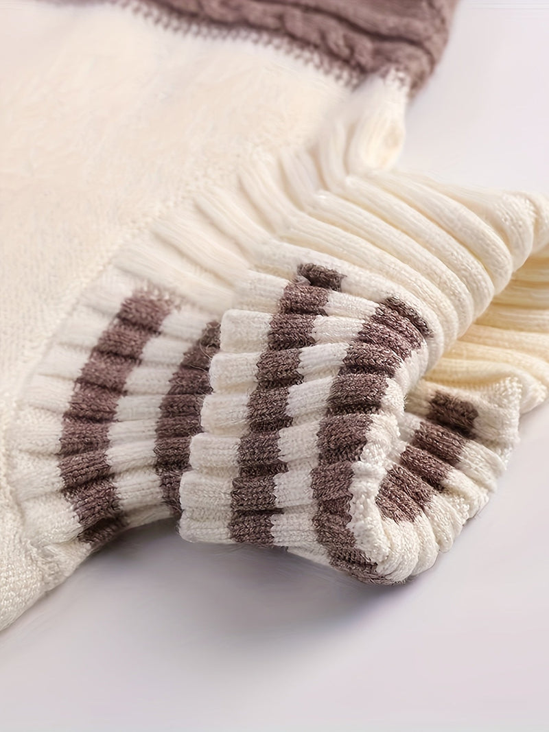 Damen Strickpullover mit Rollkragen und Zopfmuster Design-Luzern Mode