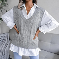 Damen Strickpullunder V-Ausschnitt - Modischer Look-Luzern Mode
