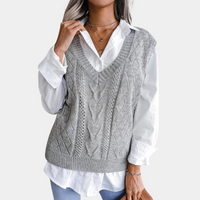 Damen Strickpullunder V-Ausschnitt - Modischer Look-Luzern Mode