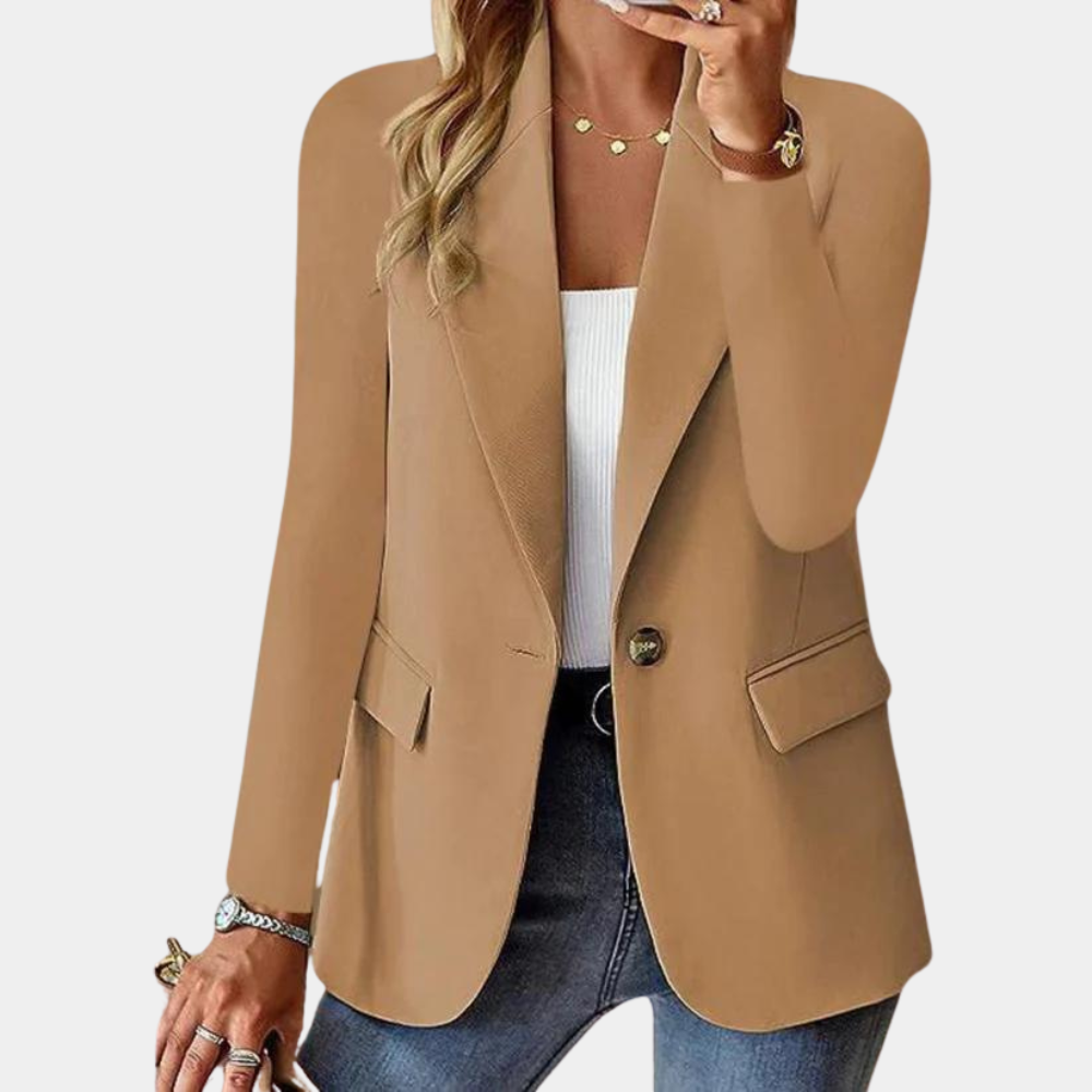 Eleganter Damenblazer für Business und Freizeitmode-Braun-XS-Luzern Mode