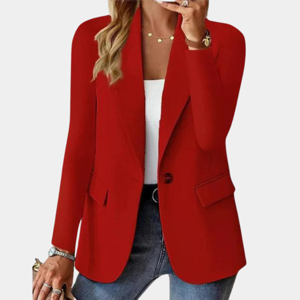 Eleganter Damenblazer für Business und Freizeitmode-Rot-XS-Luzern Mode
