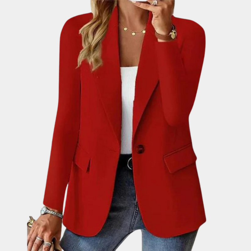 Eleganter Damenblazer für Business und Freizeitmode-Rot-XS-Luzern Mode