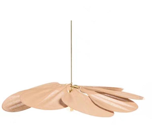 Blumenförmige Hängeleuchte | Geschichtet | Verstellbar | Stoff | Metall-Khaki-S (50 cm x 100 cm)-Luzern Mode