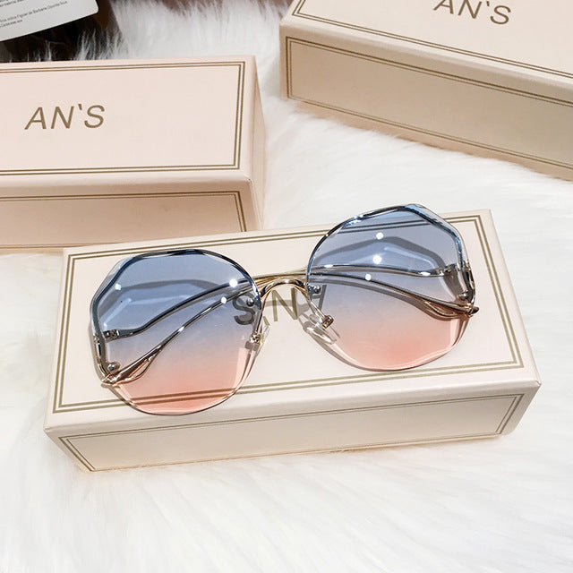 Boho Sonnenbrille Damen | Trendy Sommeraccessoire | Stylischer UV-Schutz-Blau-Rosa-Luzern Mode