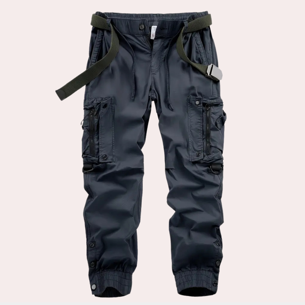 Herren Winterjacke mit Reißverschluss und Taschen Design-Blau-XS-Luzern Mode