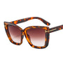 Stylische Damen Sonnenbrille | UV400 Schutz | Trendige Cat Eye mit Farbverlauf-Leopardenmuster-Luzern Mode