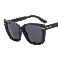 Stylische Damen Sonnenbrille | UV400 Schutz | Trendige Cat Eye mit Farbverlauf-Schwarz-Grau-Luzern Mode