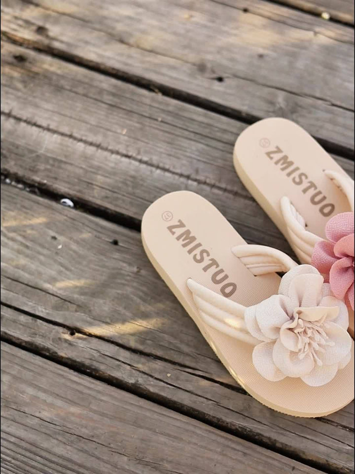Sommer Slipper Damen | Leicht & bequem | Blumendetail | Strand & Alltagstauglich-Luzern Mode