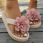 Sommer Slipper Damen | Leicht & bequem | Blumendetail | Strand & Alltagstauglich-Rosérot-35.5-Luzern Mode