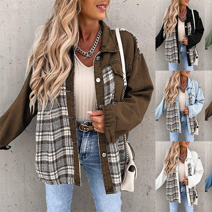 Damenjacke | Halb lang | Knopfverschluss | Locker sitzend | Taschen | Karomuster-Luzern Mode