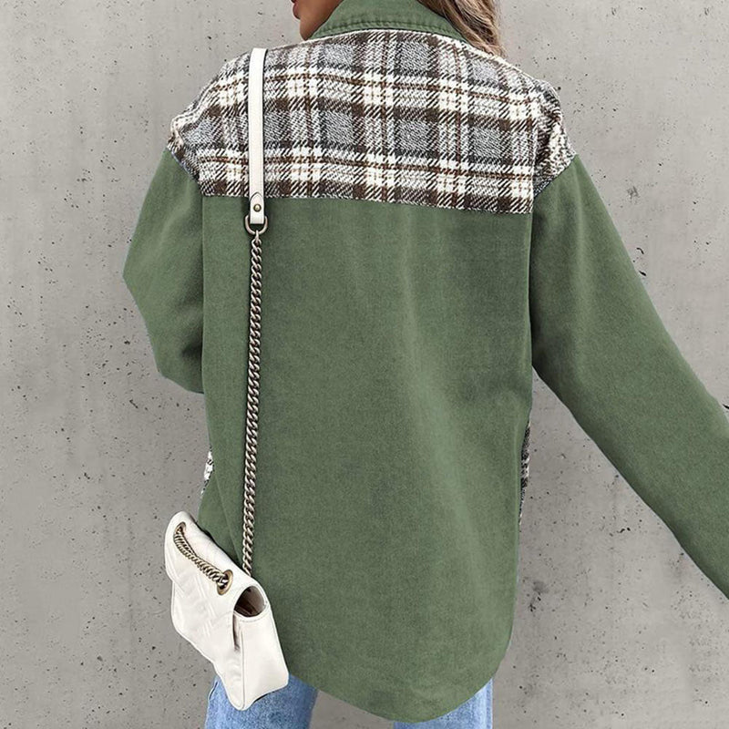 Damenjacke | Halb lang | Knopfverschluss | Locker sitzend | Taschen | Karomuster-Luzern Mode