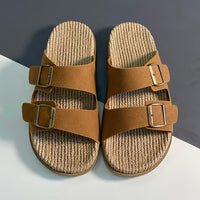 Sommer Slipper Herren | Verstellbare Riemen | Rutschfest | Leicht und atmungsaktiv-Braun-40-Luzern Mode