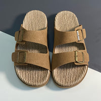 Sommer Slipper Herren | Verstellbare Riemen | Rutschfest | Leicht und atmungsaktiv-Dunkelbraun-40-Luzern Mode
