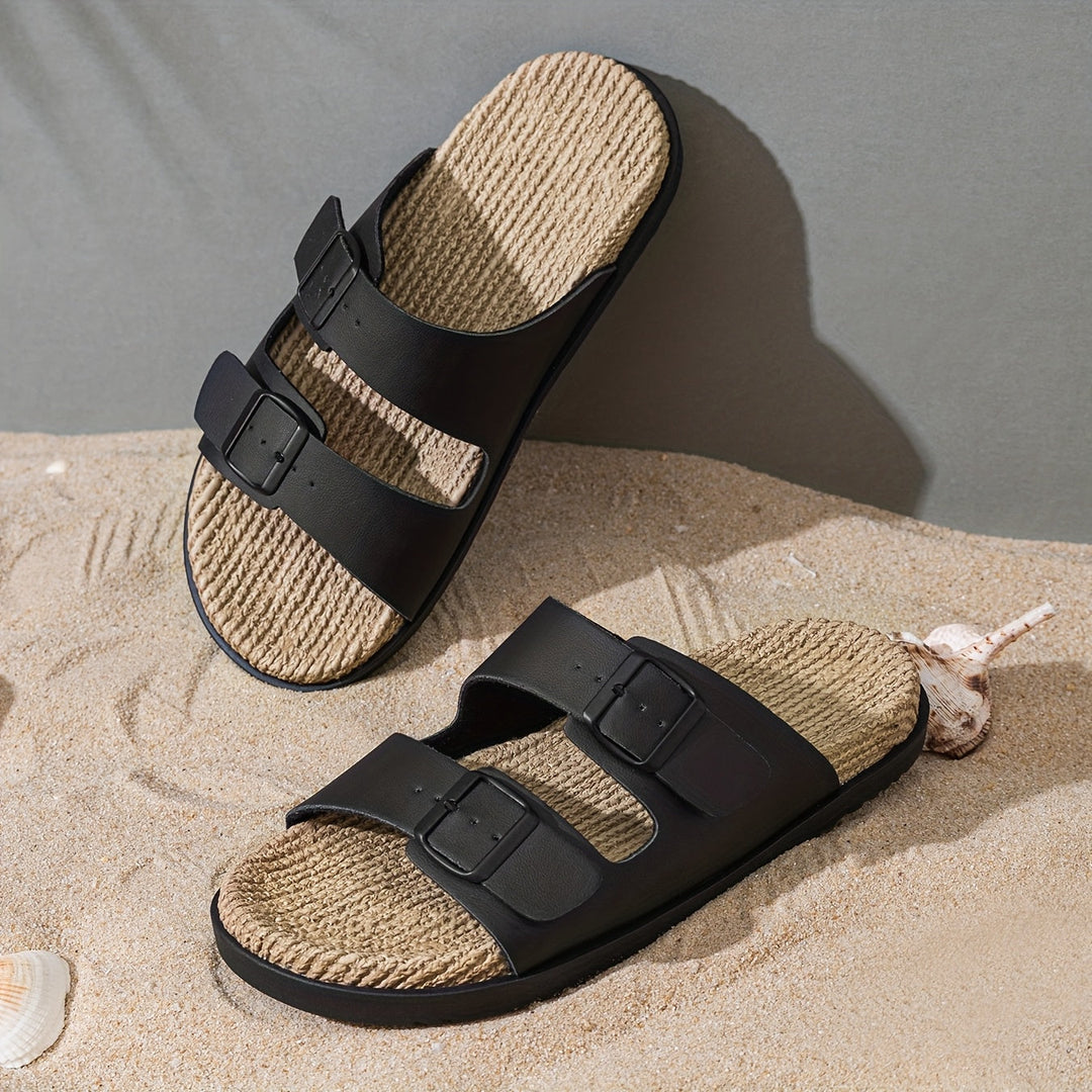 Sommer Slipper Herren | Verstellbare Riemen | Rutschfest | Leicht und atmungsaktiv-Luzern Mode