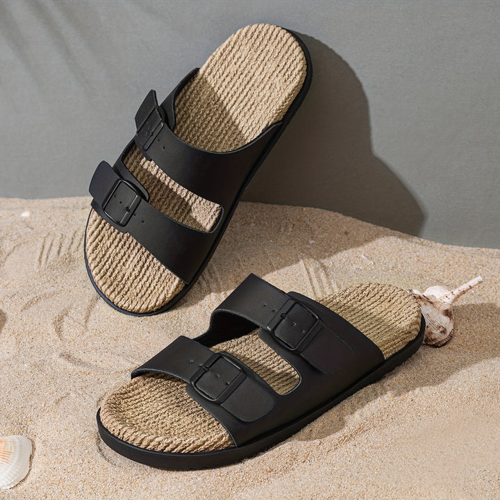 Sommer Slipper Herren | Verstellbare Riemen | Rutschfest | Leicht und atmungsaktiv-Luzern Mode