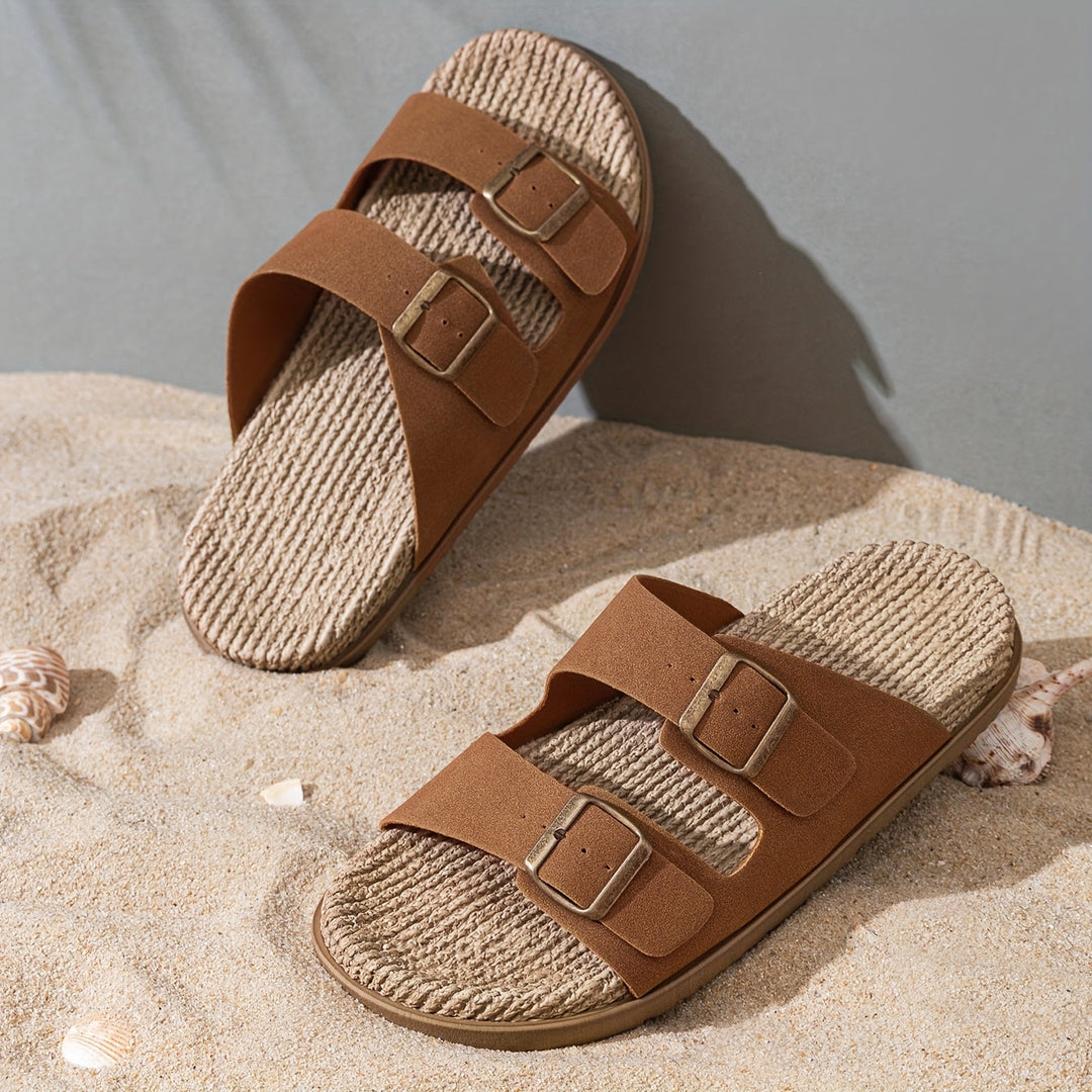 Sommer Slipper Herren | Verstellbare Riemen | Rutschfest | Leicht und atmungsaktiv-Luzern Mode
