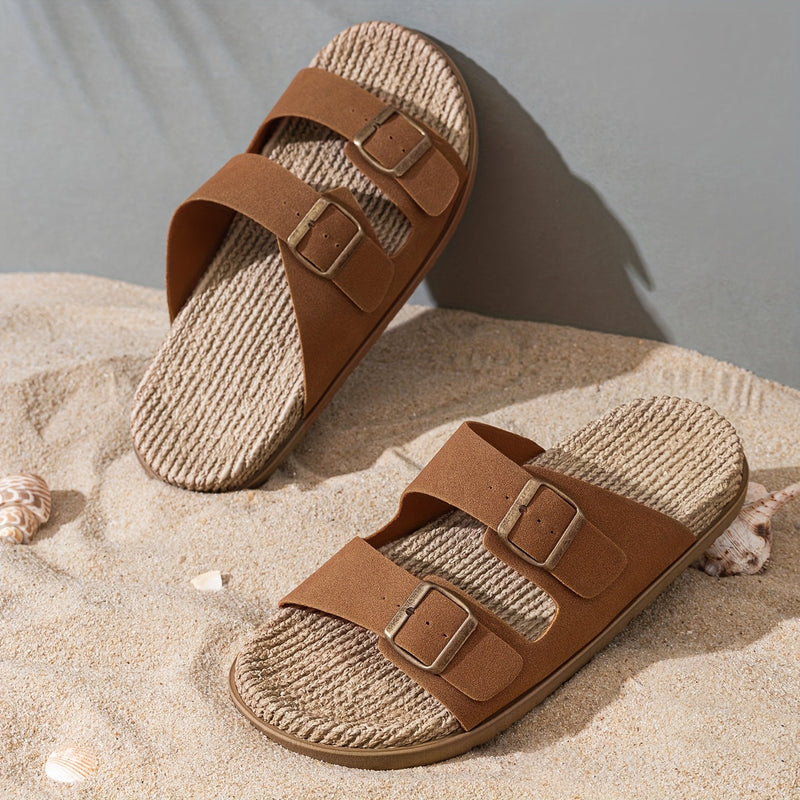 Sommer Slipper Herren | Verstellbare Riemen | Rutschfest | Leicht und atmungsaktiv-Luzern Mode