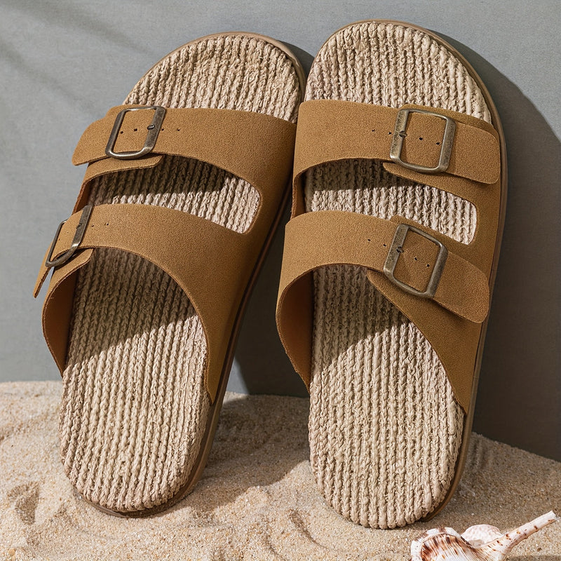 Sommer Slipper Herren | Verstellbare Riemen | Rutschfest | Leicht und atmungsaktiv-Luzern Mode