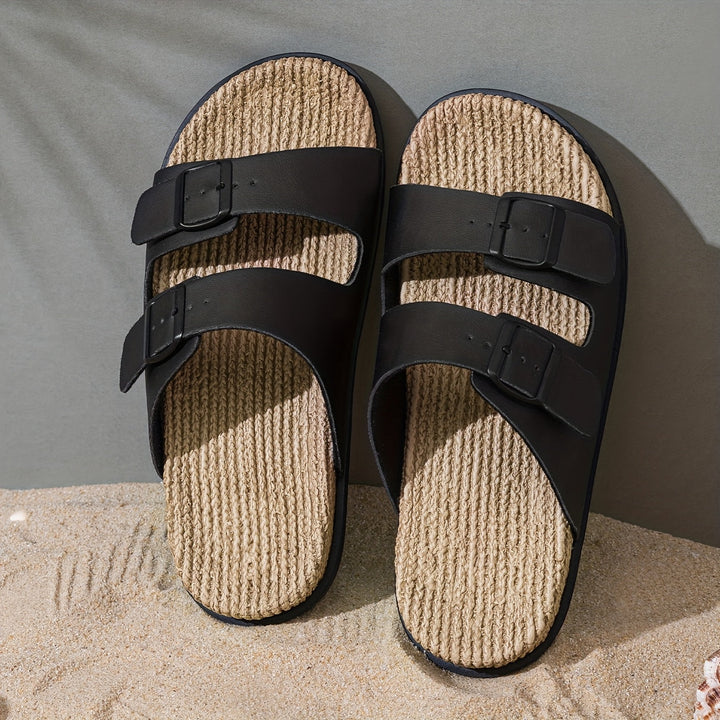 Sommer Slipper Herren | Verstellbare Riemen | Rutschfest | Leicht und atmungsaktiv-Luzern Mode