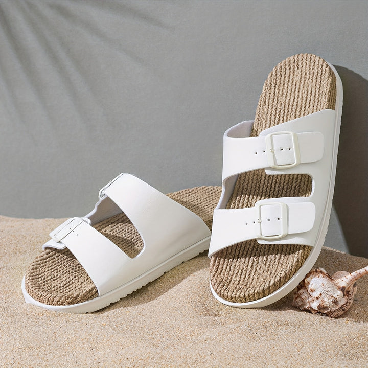 Sommer Slipper Herren | Verstellbare Riemen | Rutschfest | Leicht und atmungsaktiv-Luzern Mode