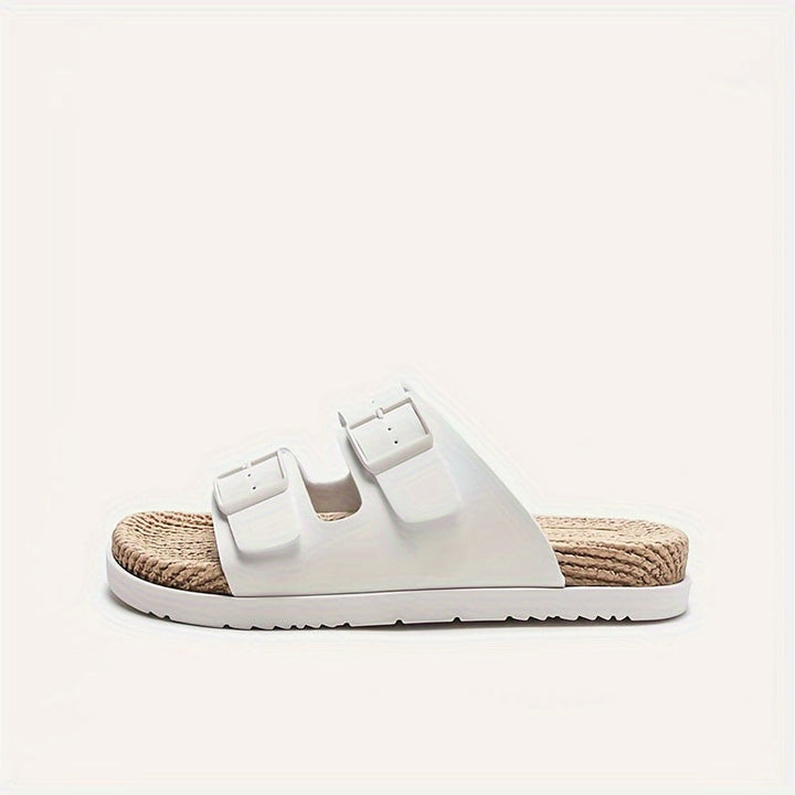 Sommer Slipper Herren | Verstellbare Riemen | Rutschfest | Leicht und atmungsaktiv-Weiß-40-Luzern Mode