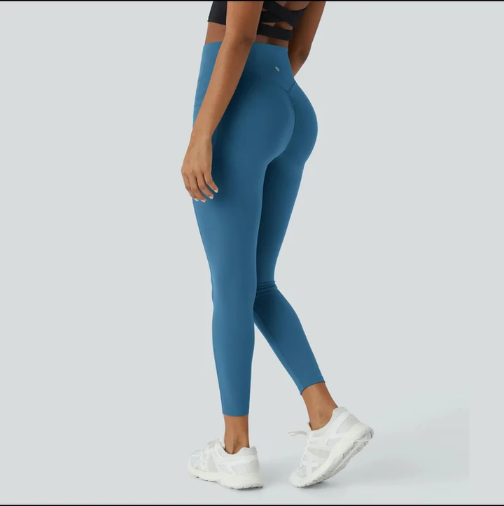 Stylische Push-Up Leggings | Stretchmaterial | Hebende Wirkung-S-Blau-Luzern Mode