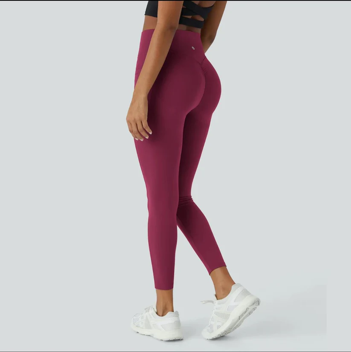Stylische Push-Up Leggings | Stretchmaterial | Hebende Wirkung-S-Dunkelrot-Luzern Mode