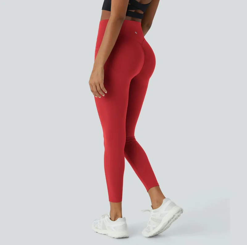 Stylische Push-Up Leggings | Stretchmaterial | Hebende Wirkung-S-Rot-Luzern Mode