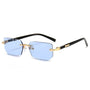 Rechteck Sonnenbrille Damen | Stylisches rahmenloses Design | Leicht & vielseitig-Blau-Luzern Mode