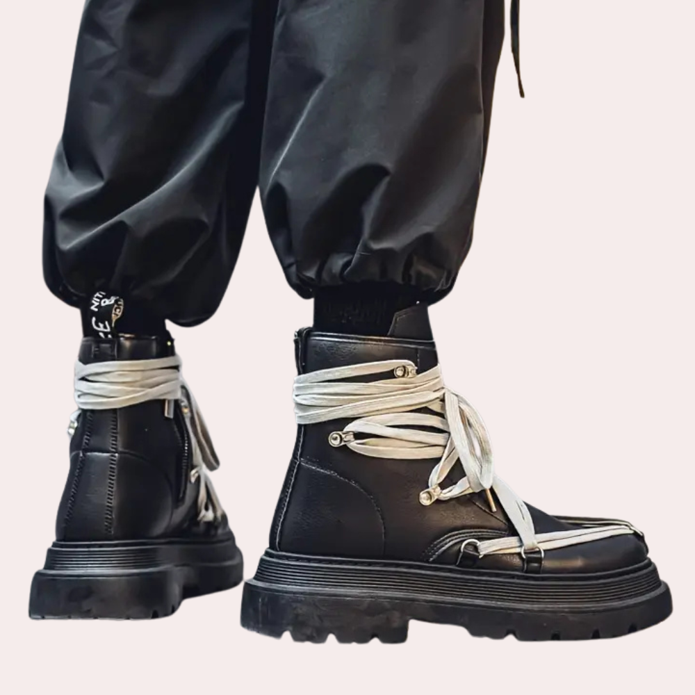 Hochwertige Lederstiefel mit einzigartigem Schnürdesign-Luzern Mode