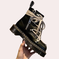 Hochwertige Lederstiefel mit einzigartigem Schnürdesign-Luzern Mode