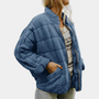 Damen Steppjacke Übergangsjacke mit Reißverschluss-Blau-S-Luzern Mode