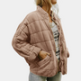 Damen Steppjacke Übergangsjacke mit Reißverschluss-Braun-S-Luzern Mode