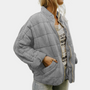 Damen Steppjacke Übergangsjacke mit Reißverschluss-Grau-S-Luzern Mode