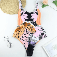 Badeanzug Damen Einteiler | Animal Print | Figurformend | Sexy und bequem-Leopard-S-Luzern Mode