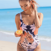 Badeanzug Damen Einteiler | Animal Print | Figurformend | Sexy und bequem-Luzern Mode
