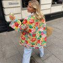 Damen Frühlingsjacke | Bunt | Fröhlich | Kurz | Reißverschluss | Locker sitzend-Luzern Mode