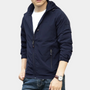 Herren Zwischenjacke | Pullover | Halbzipper | Einfarbig | Winddicht | Regular-Dunkelblau-M-Luzern Mode