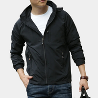 Herren Zwischenjacke | Pullover | Halbzipper | Einfarbig | Winddicht | Regular-Schwarz-M-Luzern Mode