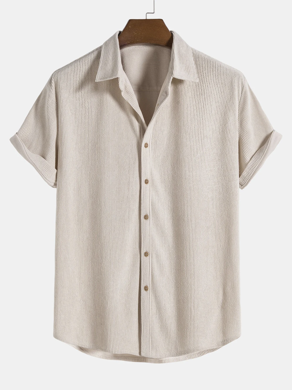 Herren Sommer Set | Kurzarmhemd und Shorts | Cordstoff | Komfortabel und stylisch-Luzern Mode