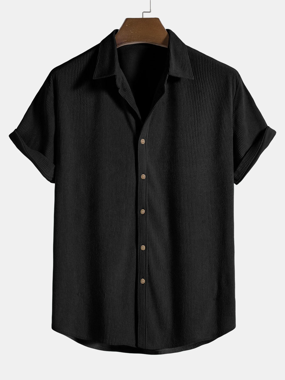 Herren Sommer Set | Kurzarmhemd und Shorts | Cordstoff | Komfortabel und stylisch-Luzern Mode