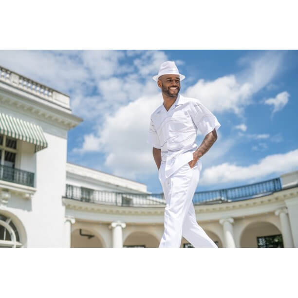Herren Sommer Set | Kurzarmhemd mit Hose | Luftig | Vintage Stil | Pflegeleicht-Luzern Mode