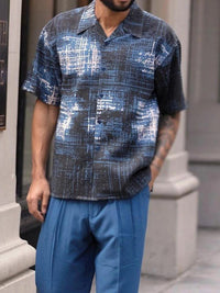 Herren Sommer Set | Kurzarmhemd mit Hose | Luftig | Vintage Stil | Pflegeleicht-Set B-S-Luzern Mode