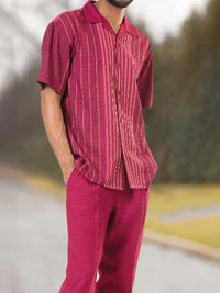 Herren Sommer Set | Kurzarmhemd mit Hose | Luftig | Vintage Stil | Pflegeleicht-Set H-S-Luzern Mode
