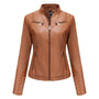 Lernjacke für Damen | Vegan | Uni | Reißverschluss | Seitentaschen | Tailliert-Braun-XS-Luzern Mode