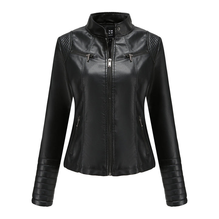 Lernjacke für Damen | Vegan | Uni | Reißverschluss | Seitentaschen | Tailliert-Schwarz-XS-Luzern Mode